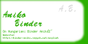 aniko binder business card